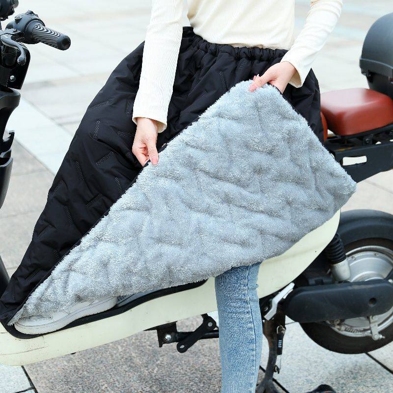 冬季保暖神器电动车挡风被加绒加厚护膝半身裙男女防水防风装备