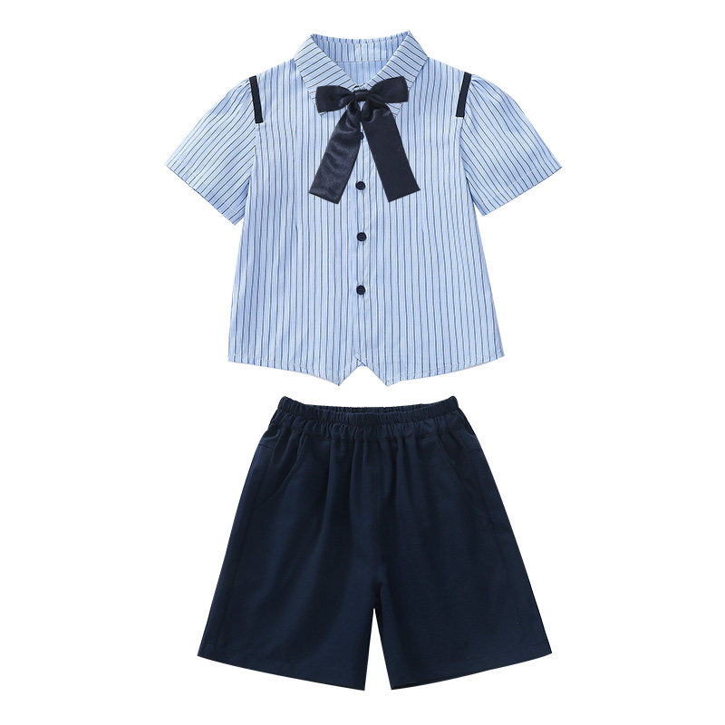 小学生夏季班服英伦衬衫套装幼儿园毕业典礼服装儿童表演演出服装