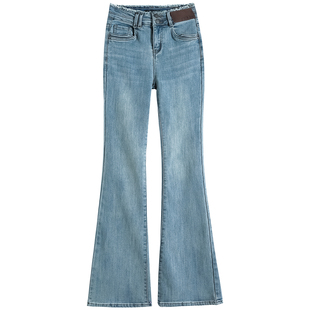 今年流行微喇裤女款爆款2026新款毛边喇叭裤高腰显瘦马蹄拖地裤子