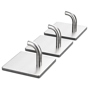 挂钩强力粘胶免打孔厨房浴室304不锈钢墙壁挂小挂钩贴墙单个钩子