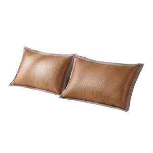 夏季高档凉席枕头套成人冰丝枕芯套双面凉枕席学生冰藤枕套一对装