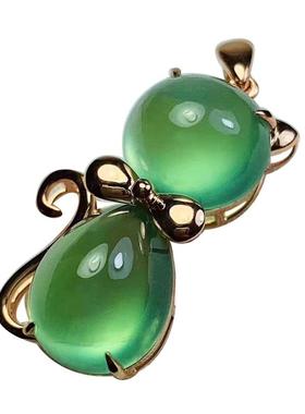 葡萄石吊坠呼啦啦18K金