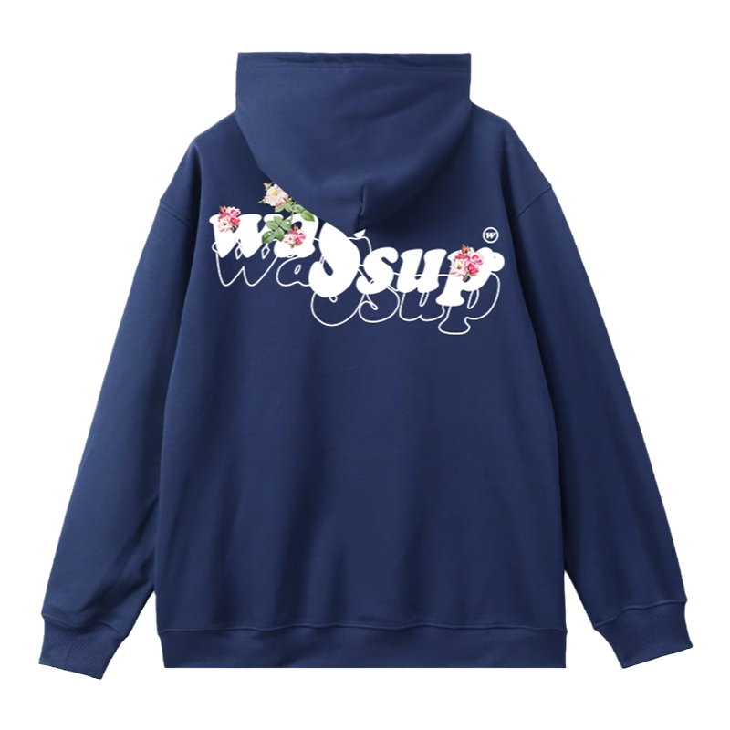 WASSUP花语字母重磅连帽卫衣