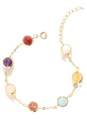 彩虹糖七彩转运珠天然水晶手链