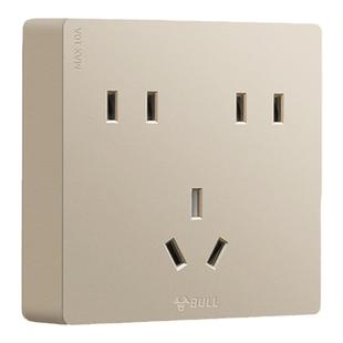 公牛七孔插座明装超薄扁平带开关多孔面板家用厨房专用电源G59金