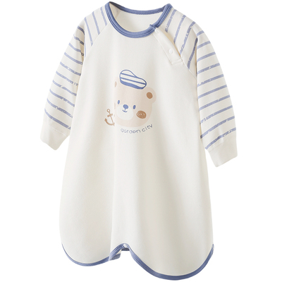 宝宝睡袍秋冬季防踢被睡裙睡衣
