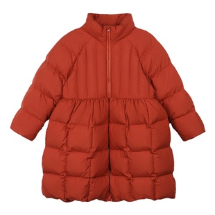 陈大猪女童红色羽绒服25新款冬装保暖防风好看儿童立领外套中长款