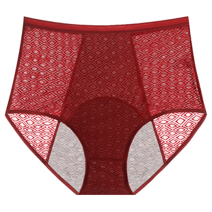 洁韵朵本命年生理期红内裤女大码经期防漏姨妈专用胖mm例假卫生裤