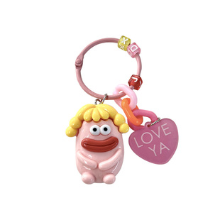 可爱香肠大嘴怪手机壳挂件可拆卸可放钥匙扣耳机U盘卡包配件夹片多功能个性创意包包挂饰挂环挂链学生男女