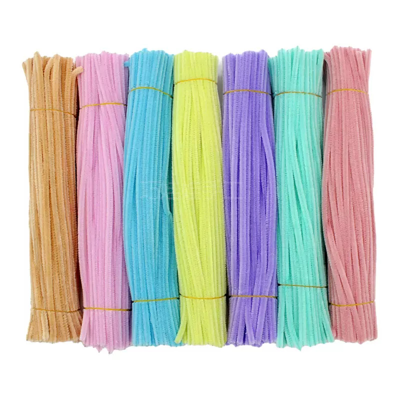 马卡龙色系扭扭棒手工diy编织