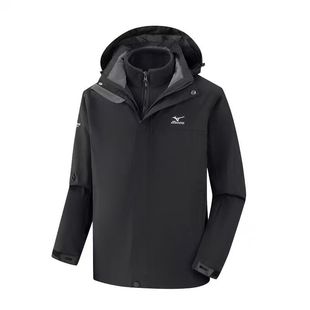Mizuno/美津浓户外夹克男硬壳防水防风冲锋衣三合一户外登山外套