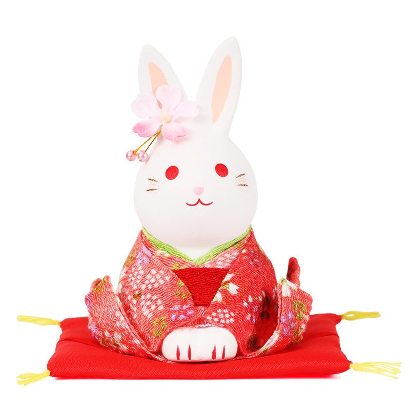 进口陶瓷送女生日式风和服兔子