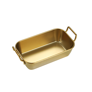 不锈钢双耳小吃篮装薯条篮炸鸡块篮火锅店食材盒商用创意餐盘托盘