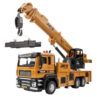 新款仿真1:50随车吊臂车声光回力合金工程车模型男孩小汽车玩具