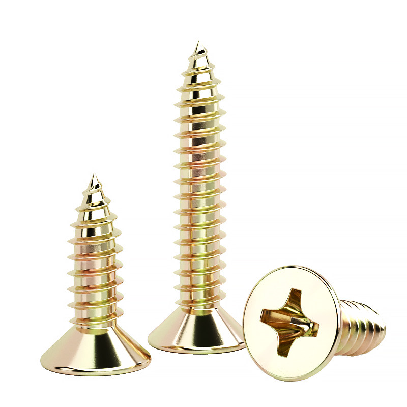 彩锌纤维钉加硬干壁钉十字平头自攻螺丝钉沉头木螺钉墙板钉M3.5M4