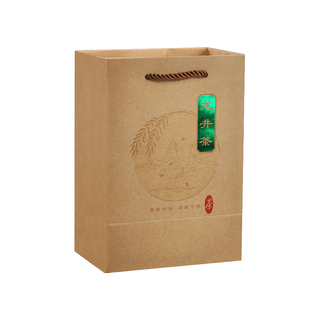 牛皮纸茶叶包装盒明前西湖龙井茶包装礼盒普洱红茶手提拎袋定制