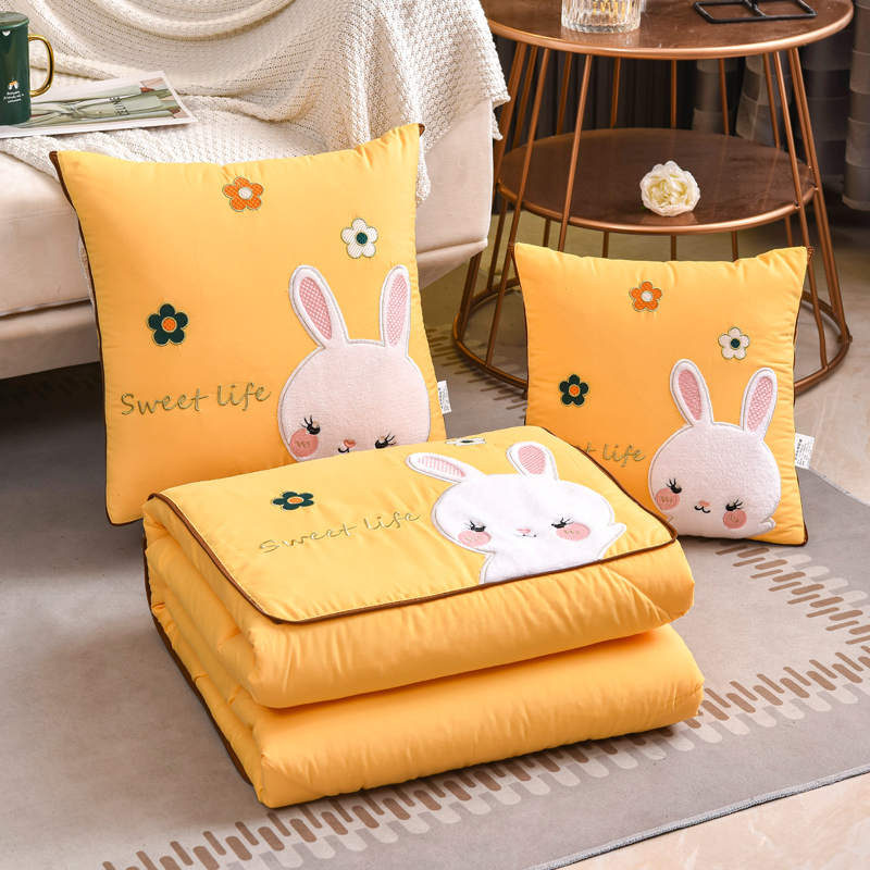 多功能卡通枕头被可爱兔子汽车坐垫办公室学校宿舍午睡二合一空调