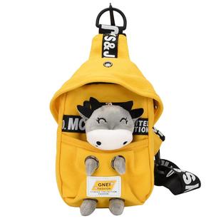 可爱小包包2023新款潮时尚胸前斜挎包女百搭ins帆布小挎包女胸包