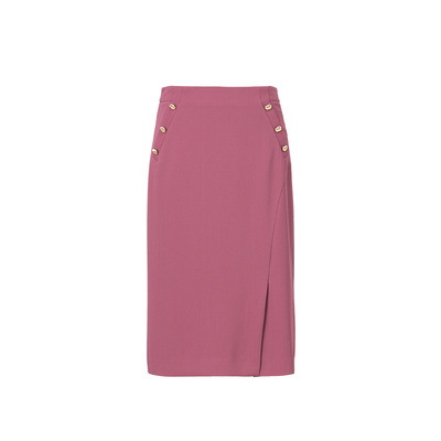 迪图春夏轻熟高腰开衩包臀半身裙