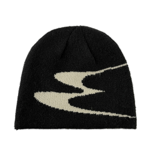 韩国小众设计师款撞色logo针织帽男女秋冬保暖护耳套头毛线帽冷帽