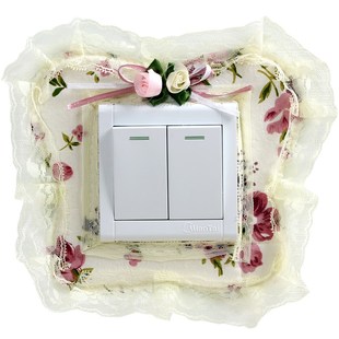 开关保护套布艺开关装饰墙贴家用防脏简约现代客厅卧室插座边框套