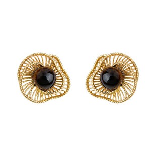 法式镂空螺纹珍珠耳钉女925银针时尚轻奢高级感耳环百搭秋冬耳饰