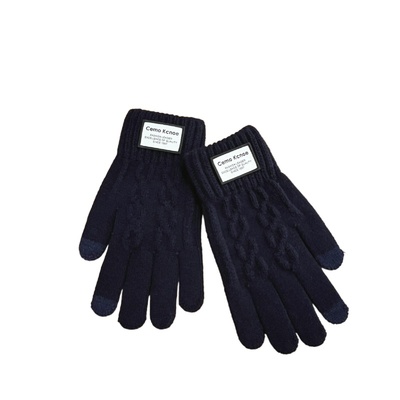 针织毛线手套冬季骑车防风寒手套