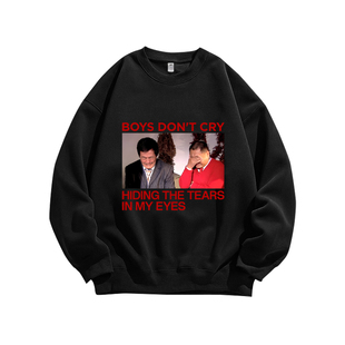 马大帅范德彪哥语录东北世家复古印花圆领卫衣服纯棉男装宽松休闲