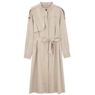 MB MindBridge百家好春季收腰连衣裙2026新款风衣式长裙女通勤