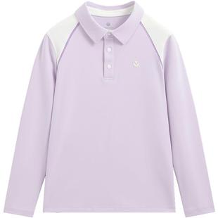 英氏儿童POLO衫2026春季新款男女童运动速干长袖T恤撞色翻领上衣