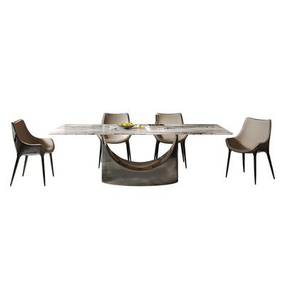 广巢意式轻奢风大理石长方形餐桌