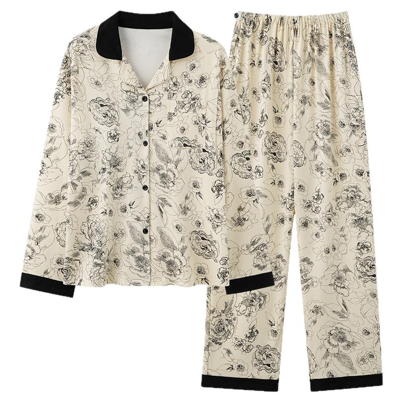 月子服产后纯棉8 9月份大码孕妇睡衣春夏薄款带胸垫产妇待产哺乳