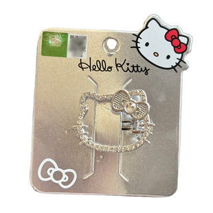 正版Hello Kitty可爱金属水钻发夹刘海边夹少女发绳黑色发圈手链