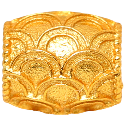 银镀金百香籽龙鳞纹金鱼长桶珠