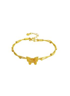 星光守护复古镀金蝴蝶双股手链
