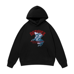 DX潮牌26年新款印花卫衣男拿破仑战马套头潮流街头情侣连帽卫衣
