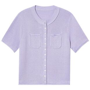 PSALTER诗篇薄款针织开衫女温柔宽松短袖外披上衣女2025夏款