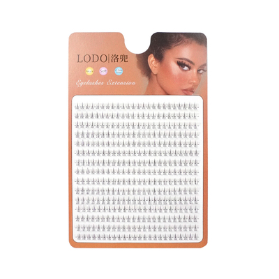 洛兜小火苗下睫毛假睫毛自然仿真双尖透明梗超细梗15排LODO胶水款