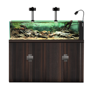 莱易欧2026新款科莫底过滤鱼缸客厅落地水族箱金晶超白玻璃溪流缸