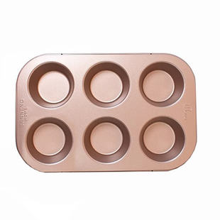 三能多连马芬烤盘6连12连圆形方形碳钢不沾麦芬蛋糕家用烘焙模具