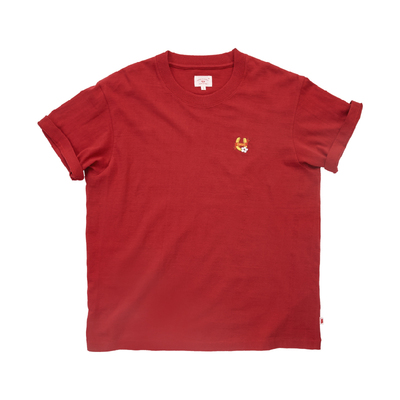 国棉壹厂贺岁新年红马蹄绣花t恤