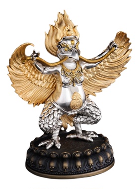 大鹏鸟铜质鎏金鎏银家居摆件