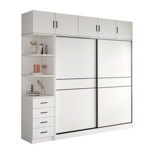 杉木生态板衣柜家用卧室全实木推拉门2025新款定制出租房用大衣橱