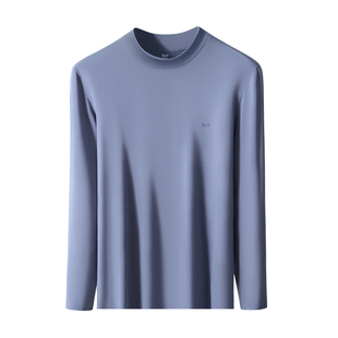 猫人莱赛尔中领保暖上衣男士冬季德绒发热打底衫单件秋衣男款内衣