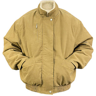 重头来过保暖加绒加厚立领简约外套美式休闲舒适工装复古棉服