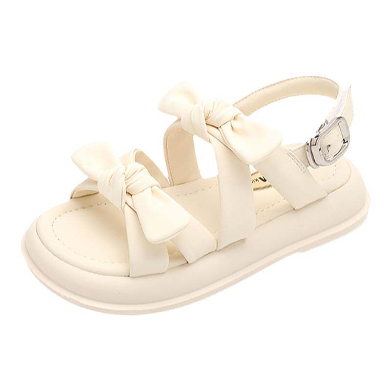 蝴蝶结公主风！女童防滑软底凉鞋