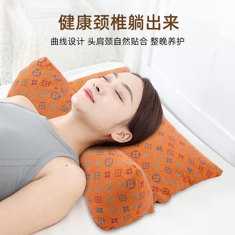 荞麦三角颈椎枕可拆卸组合人家用硬颈牵引护荞麦枕芯枕枕头睡眠成