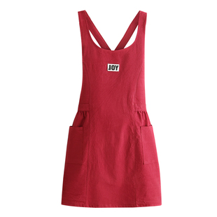 新款舒适透气围裙家用耐脏防污干活无袖交叉背带设计可外穿工作服