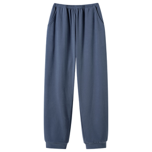 中年爸爸睡裤男士春秋冬季加绒加厚德绒长裤大码宽松保暖家居裤子