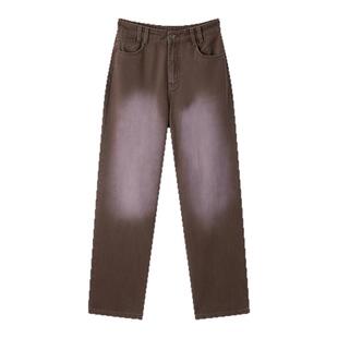 太平鸟2024年夏季新款涂鸦撞色直筒牛仔裤A3HAE2275